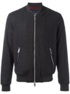 Armani Jeans Bomber Jacket, Men's, Size: 52, Blue, Polyester/acrylic/wool