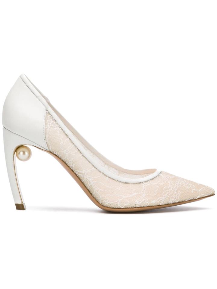 Nicholas Kirkwood 85mm Marl Pearl Pumps - White