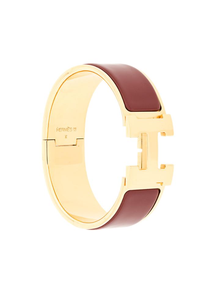 Hermès Vintage H Logo Bangle - Metallic