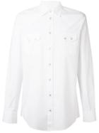 Dolce & Gabbana Western Shirt, Men's, Size: 42, White, Cotton/elastodiene