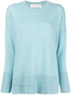 Lamberto Losani Wide Rib Detail Jumper - Blue