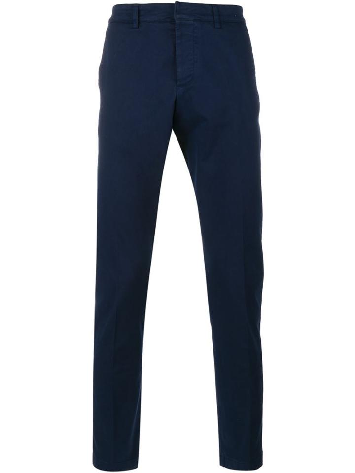 Ami Alexandre Mattiussi Slim-fit Chinos, Men's, Size: Xl, Blue, Cotton/spandex/elastane