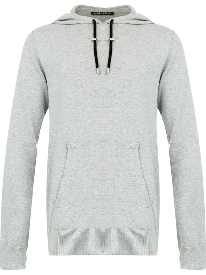 Balmain Basic Hoodie - Grey