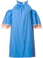 Peter Pilotto Cold Shoulder Dress, Women's, Size: 6, Blue, Cotton