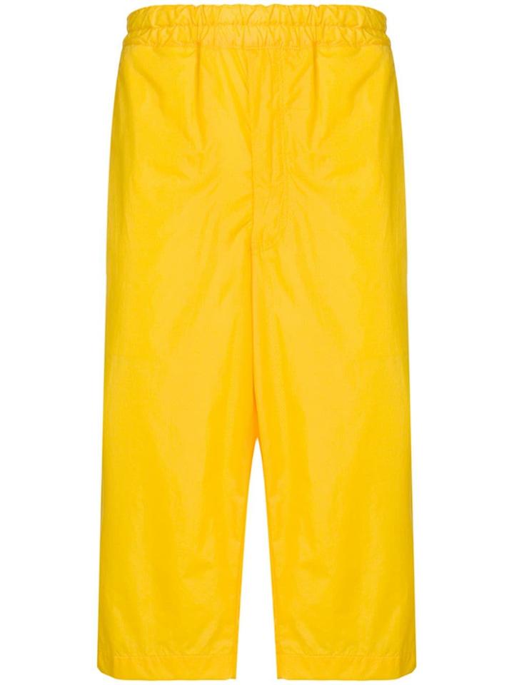 Comme Des Garçons Shirt Boys Side Panel Cropped Trousers - Yellow