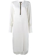 Ellery Front Zip Midi Dress, Women's, Size: 8, Nude/neutrals, Viscose