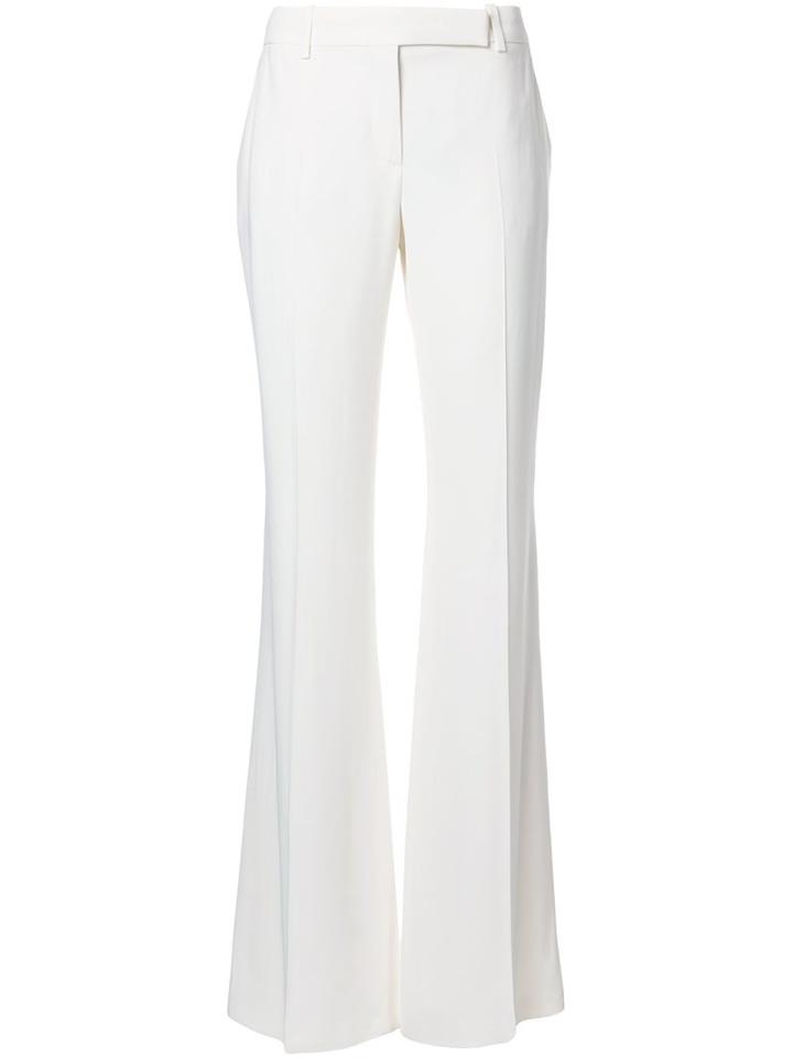 Alexander Mcqueen Straight-leg Tailored Trousers, Women's, Size: 42, White, Acetate/viscose