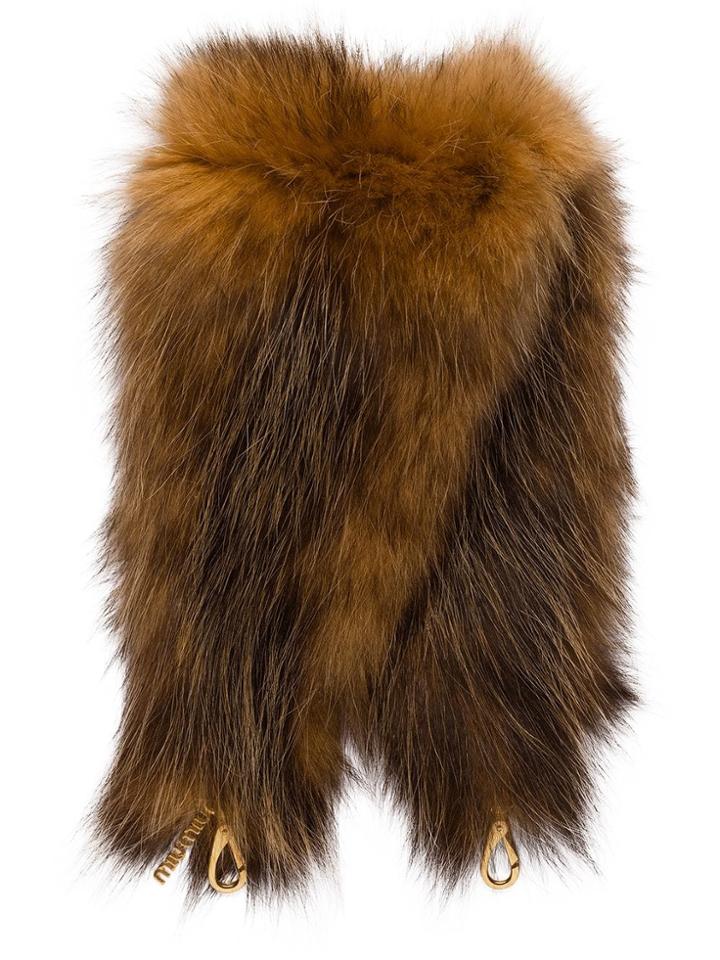 Miu Miu Detachable Fur Strap - Brown