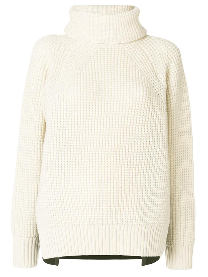 Sacai Removable Collar Two-tone Sweater - White