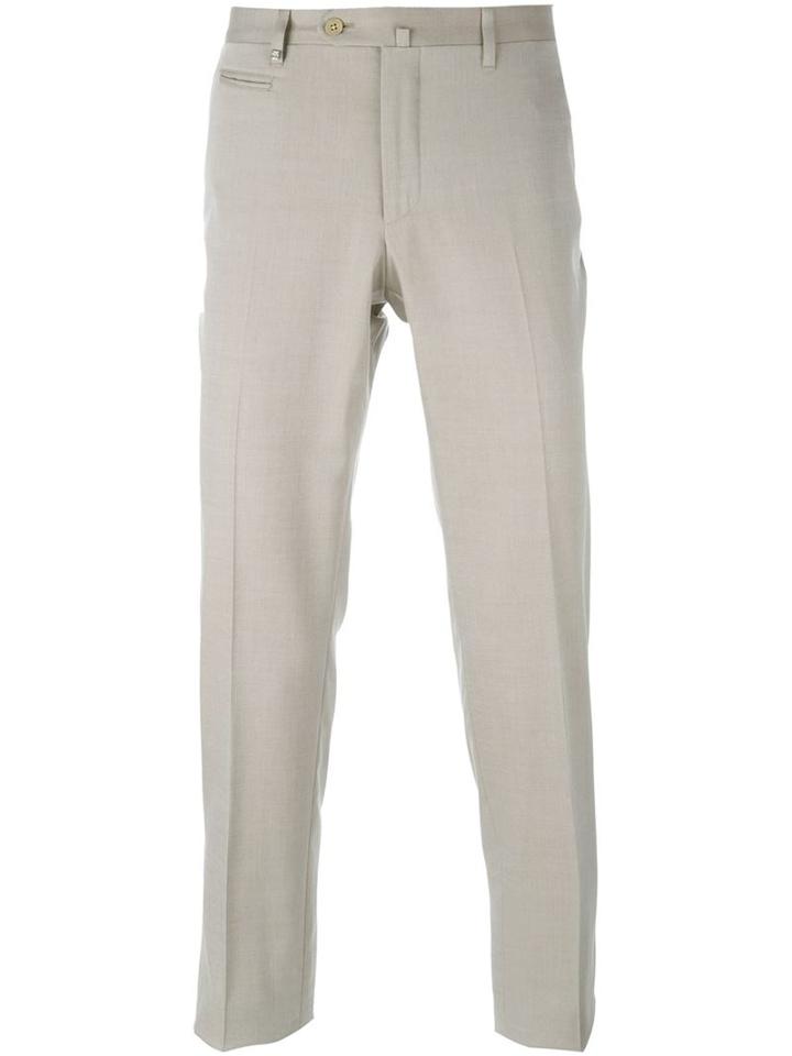 Corneliani Tailored Trousers, Men's, Size: 52, Nude/neutrals, Silk/cotton/virgin Wool
