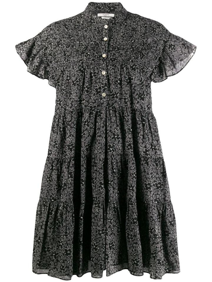 Isabel Marant Étoile Floral Tiered Mini Dress - Black