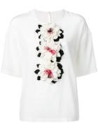 Dolce & Gabbana Floral Appliqué Top, Women's, Size: 38, White, Silk