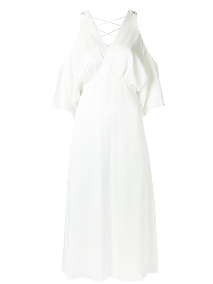 Tufi Duek Cold Shoulder Dress - White