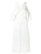 Tufi Duek Cold Shoulder Dress - White