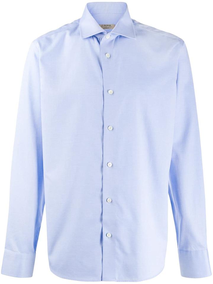 Z Zegna Batwing Collar Shirt - Blue