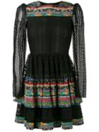 Philosophy Di Lorenzo Serafini Layered Ruffled Sheer Dress, Women's, Size: 42, Black, Silk/cotton/polyamide