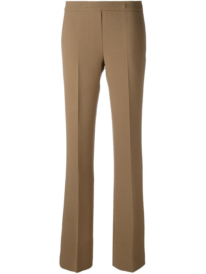 P.a.r.o.s.h. Pleated Bootcut Trousers, Women's, Size: Medium, Brown, Polyamide/spandex/elastane/wool