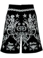 Givenchy Tattoo Print Bermuda Shorts, Men's, Size: 50, Black, Cotton