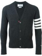 Thom Browne Striped Sleeve Cardigan, Men's, Size: 0, Grey, Cashmere