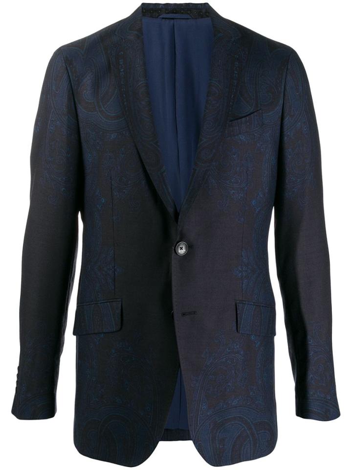 Etro Paisley Printed Blazer - Black