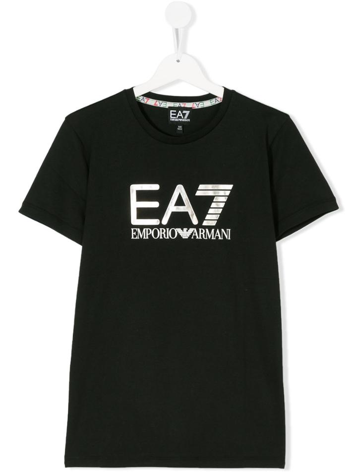 Ea7 Kids Printed Logo T-shirt - Black