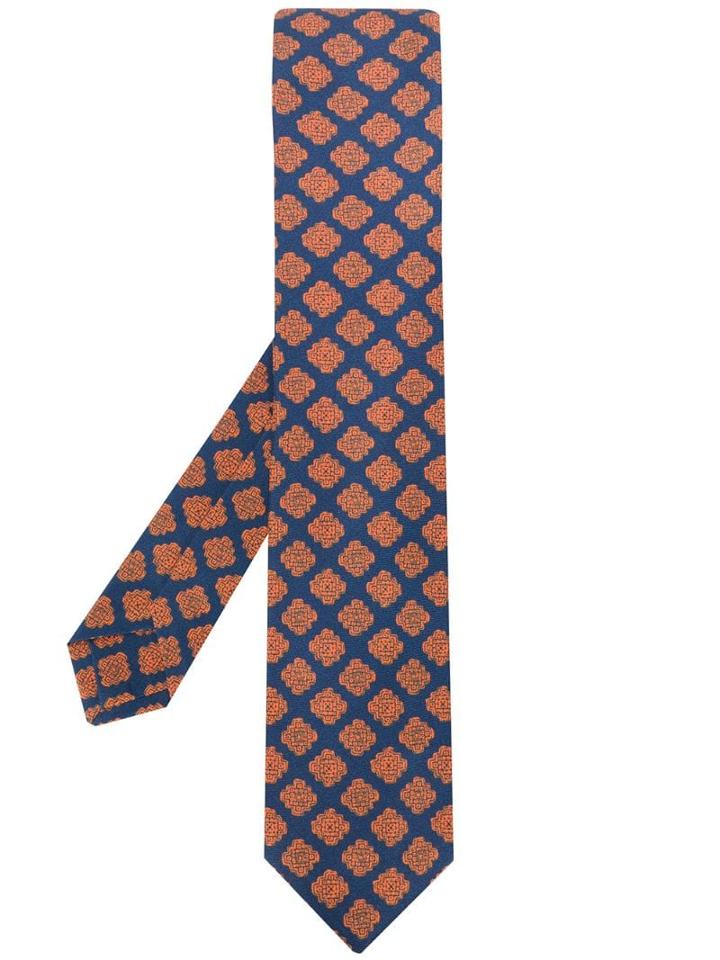 Kiton Batik Print Tie - Blue
