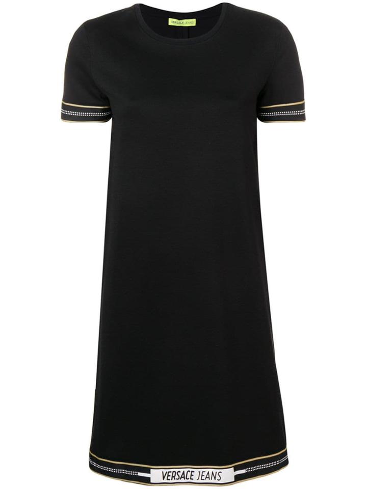 Versace Jeans Logo Trim Dress - Black