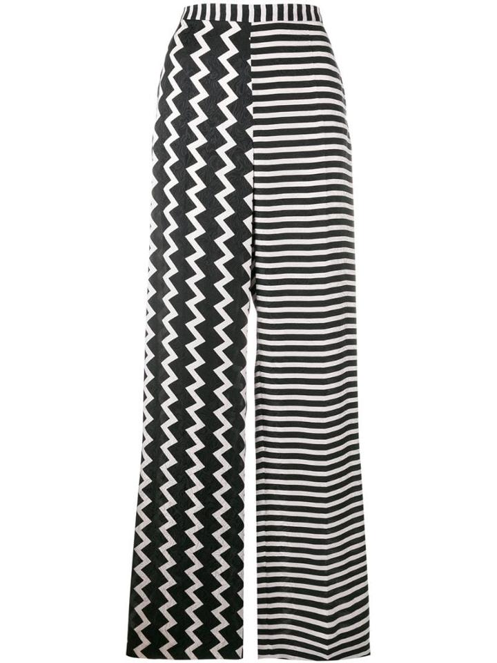 Stella Mccartney Wide-leg Printed Silk Trousers - Black