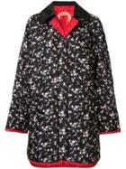 No21 Floral Fitted Coat - Black
