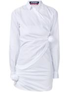 Jacquemus La Tunique Long Sleeve Knotted Dress