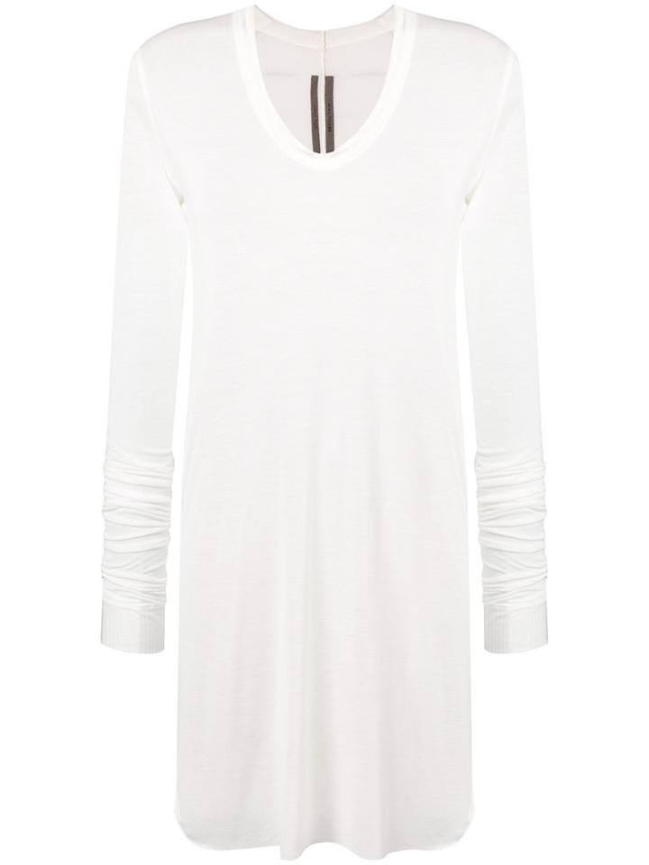 Rick Owens V-neck Long Sleeved T-shirt - White