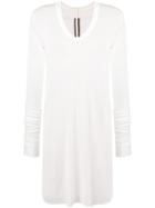 Rick Owens V-neck Long Sleeved T-shirt - White