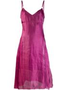 Murmur Sheen Slip Midi Dress - Purple