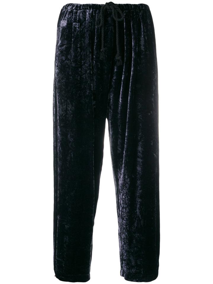 Forte Forte Cropped Drawstring Track Pants - Blue