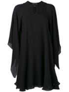 Cape Mini-dress - Women - Silk - 36, Black, Silk, Plein Sud