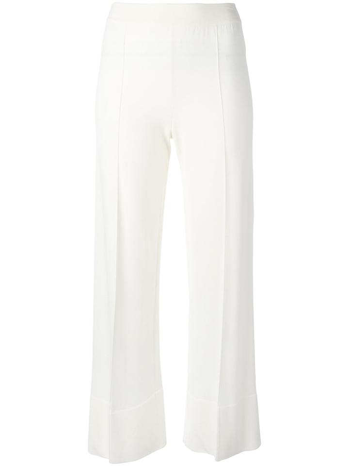 Ermanno Scervino Cropped Flared Trousers - White