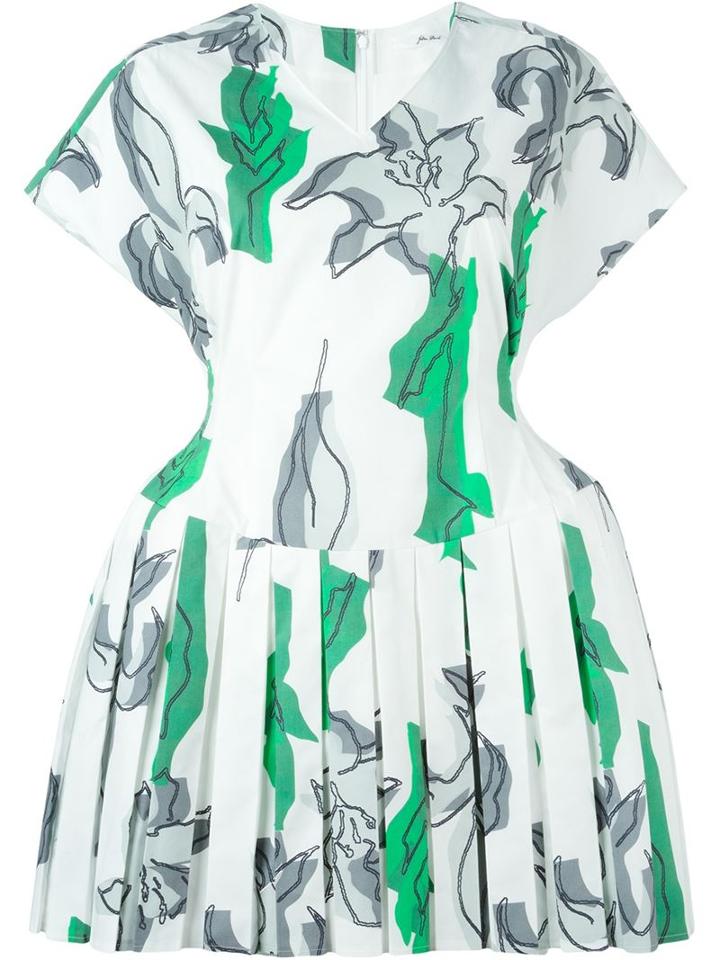 Julien David Floral Print Pleated Skater Dress