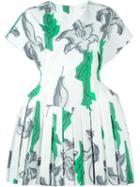 Julien David Floral Print Pleated Skater Dress