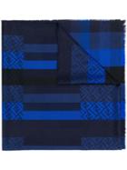 Fendi Logo Print Scarf - Blue