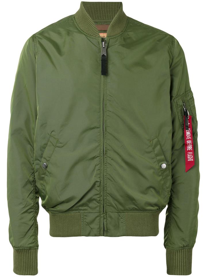 Alpha Industries - Bomber Jacket - Men - Nylon - S, Green, Nylon