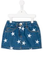 Moschino Kids Star Print Denim Skirt, Girl's, Size: 8 Yrs, Blue