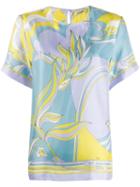 Emilio Pucci Shortsleeved Printed Blouse - Yellow
