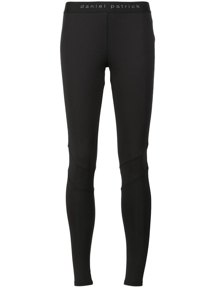 Daniel Patrick Logo Waist Leggings, Women's, Size: Medium, Black, Polyester/spandex/elastane