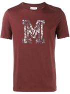 Maison Margiela Logo Print T-shirt, Men's, Size: 46, Red, Cotton
