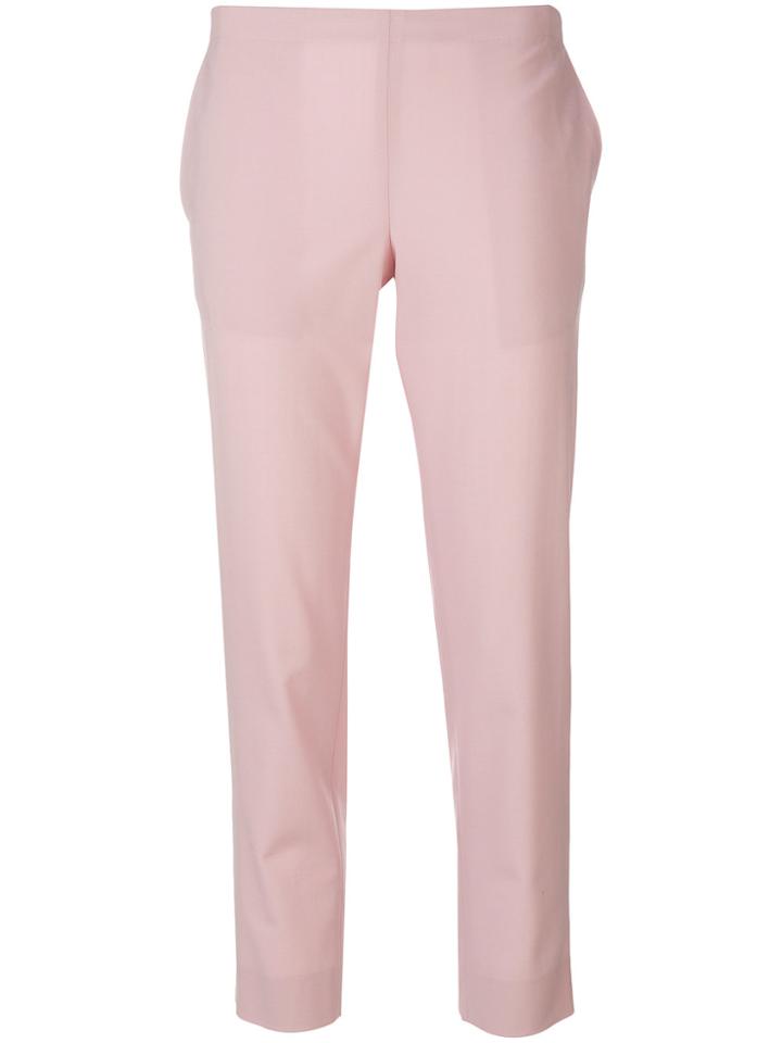6397 Plain Cropped Trousers - Pink & Purple