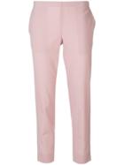 6397 Plain Cropped Trousers - Pink & Purple