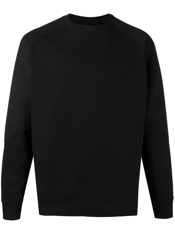 Odeur - 'shield' Mesh-panelled Sweatshirt - Unisex - Cotton - Xl, Black, Cotton