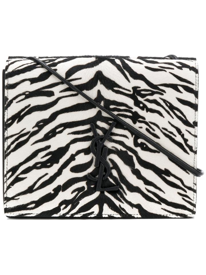 Saint Laurent Zebra Pattern Crossbody Bag - Black