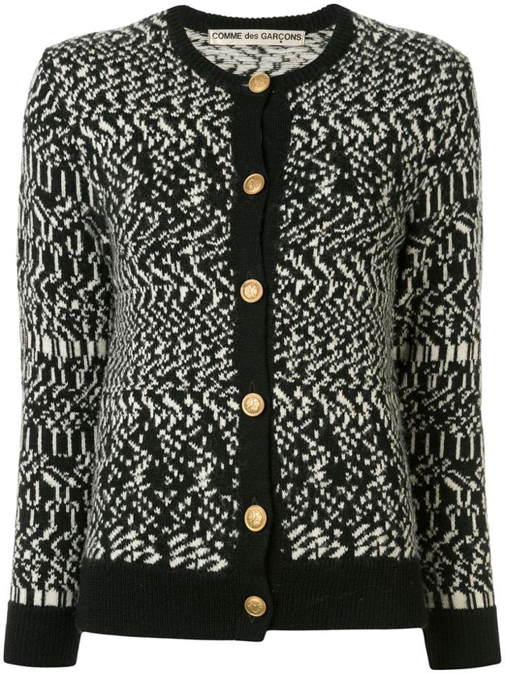Comme Des Garçons Pre-owned Abstract Weave Cardigan - Black