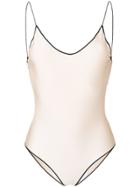 Oseree Lace Insert Swimsuit - Nude & Neutrals